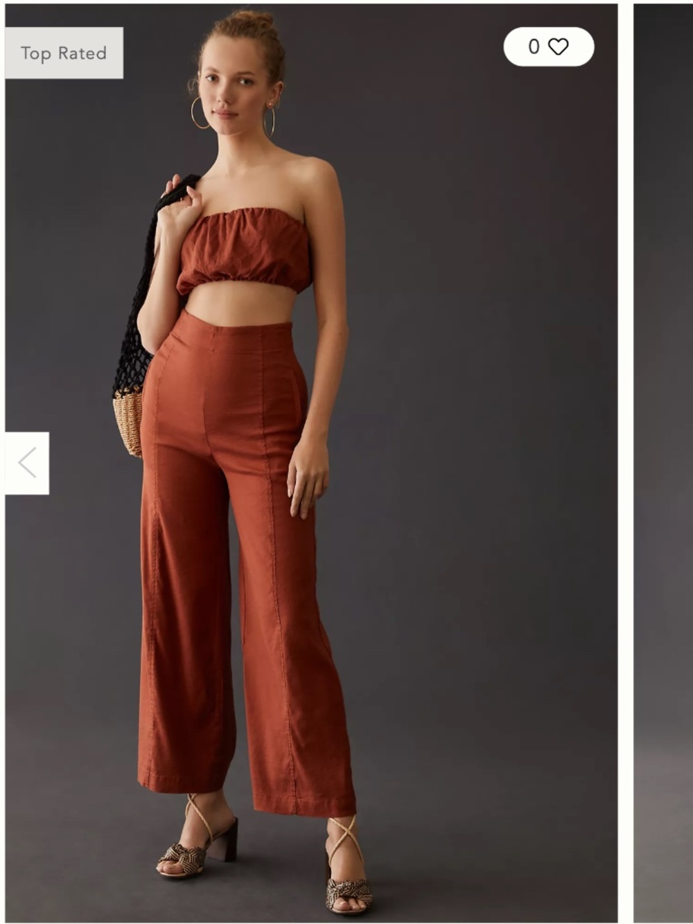 By Anthropologie Bandeau & Pants Set in Size Medium